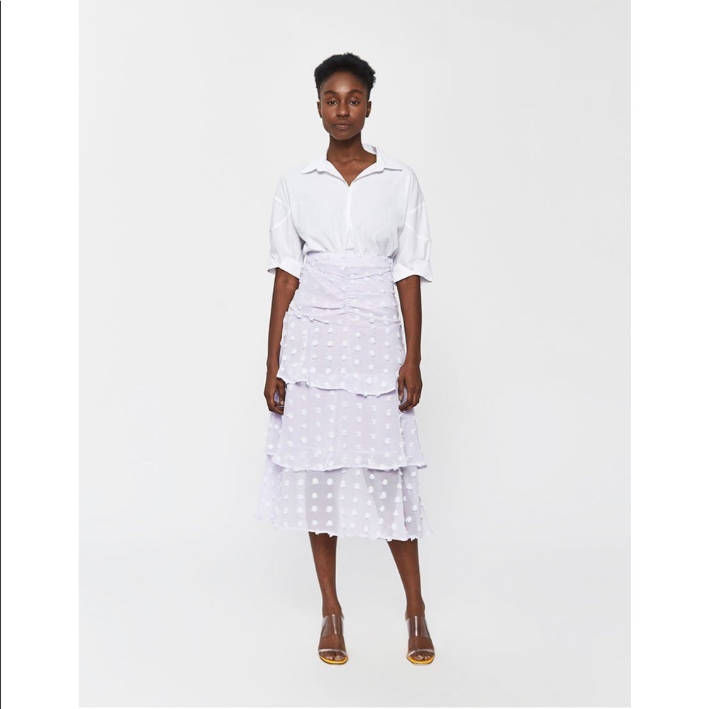 Farrow Lilac Pom Pom Midi Skirt